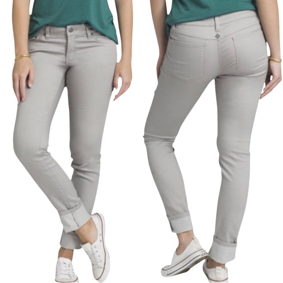 Prana Denim - PRANA Kara Slim Leg Low Rise Stretch Jeans Light Grey Style# W4KARA115 Size 4/27